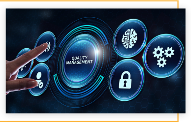 Graphical Illustration of Quality Management- ISO 9001 at the center of other functions